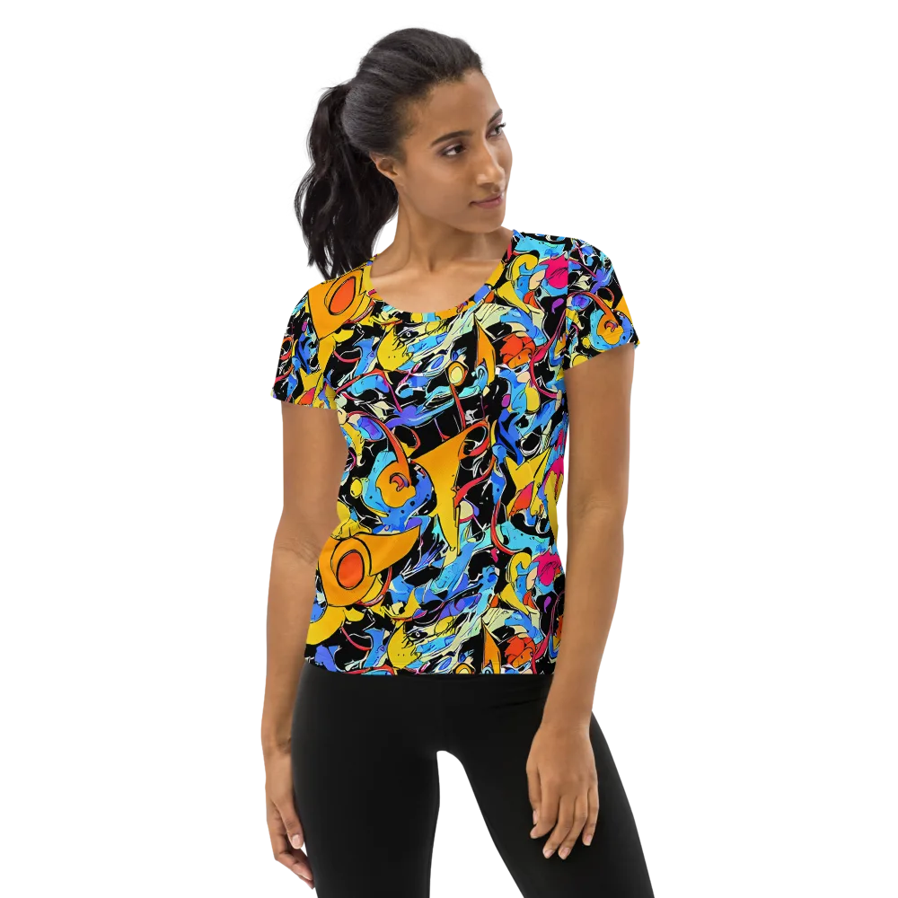 Atomic Whirl on Women's Athletic T-Shirt — Front