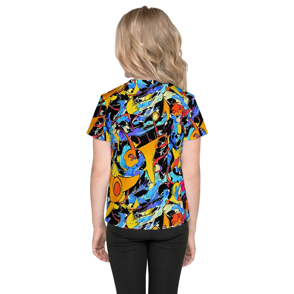 Atomic Whirl on Kids Crew Neck T-Shirt — Back