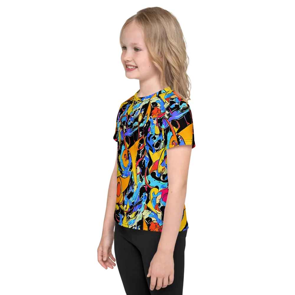 Atomic Whirl on Kids Crew Neck T-Shirt — Left