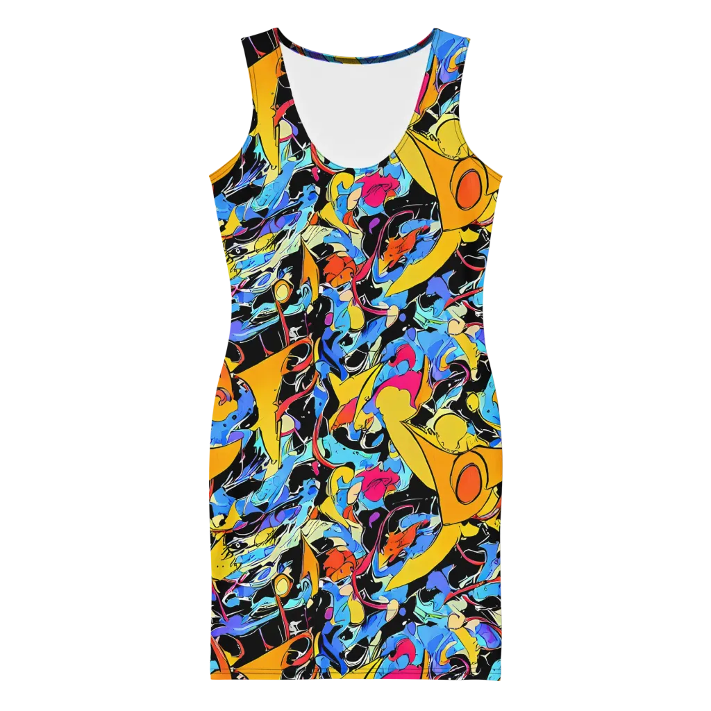 Atomic Whirl on Bodycon Dress — Front