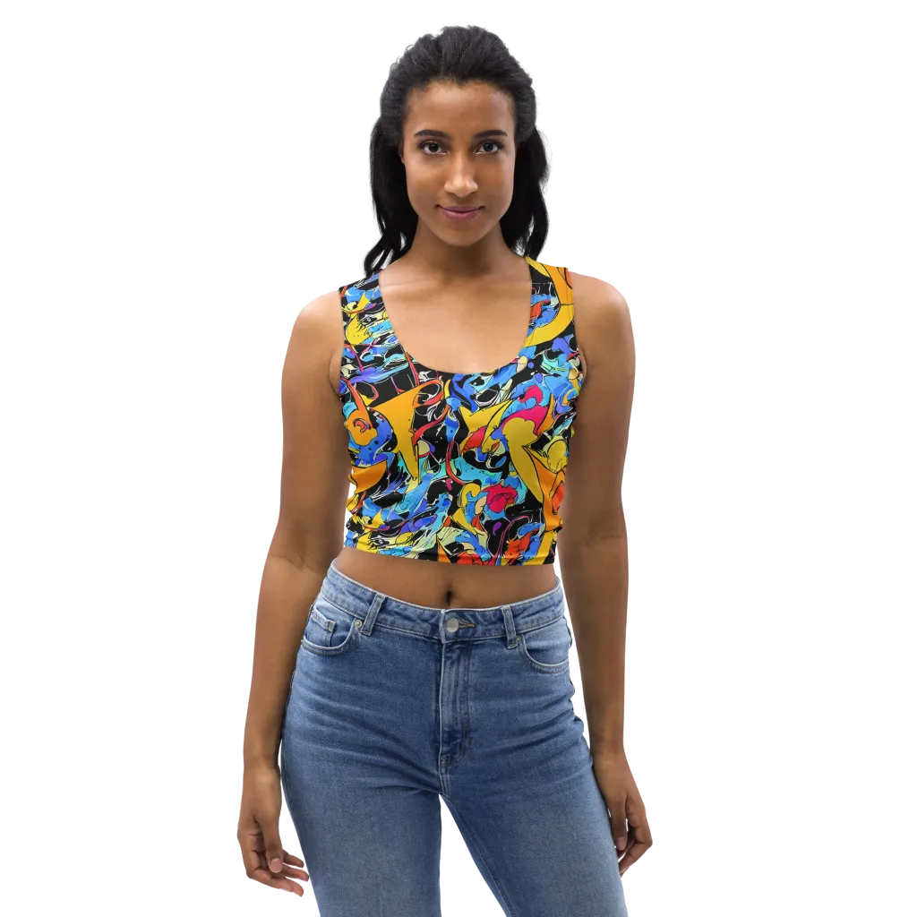 Atomic Whirl on Crop Top — Front