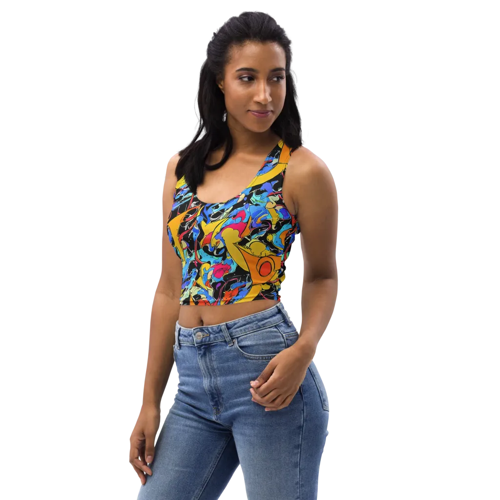 Atomic Whirl on Crop Top — Left Front