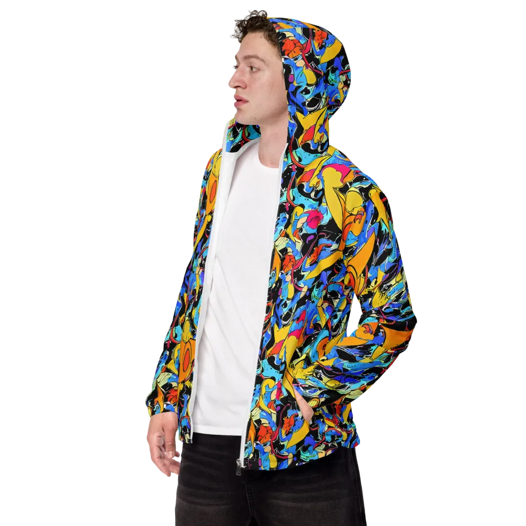 Atomic Whirl on Men's Windbreaker — Left Front