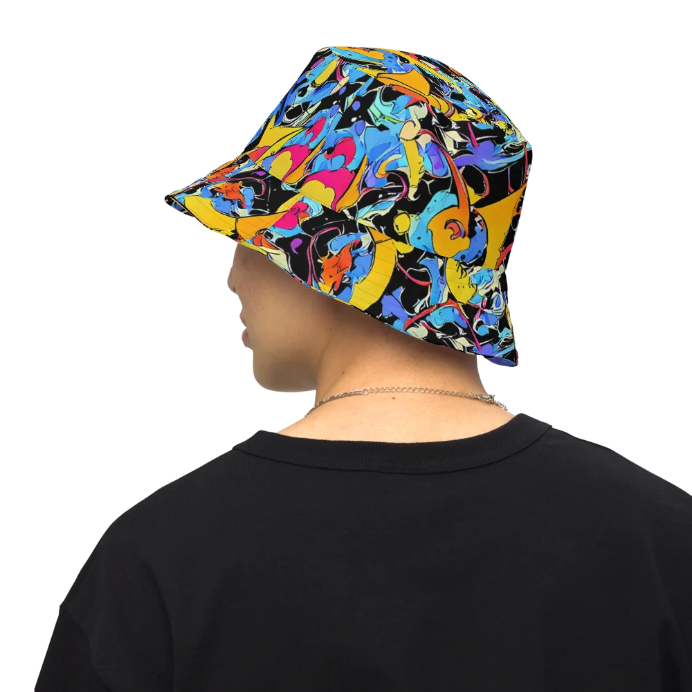 Atomic Whirl on Reversible Bucket Hat — Back Inside