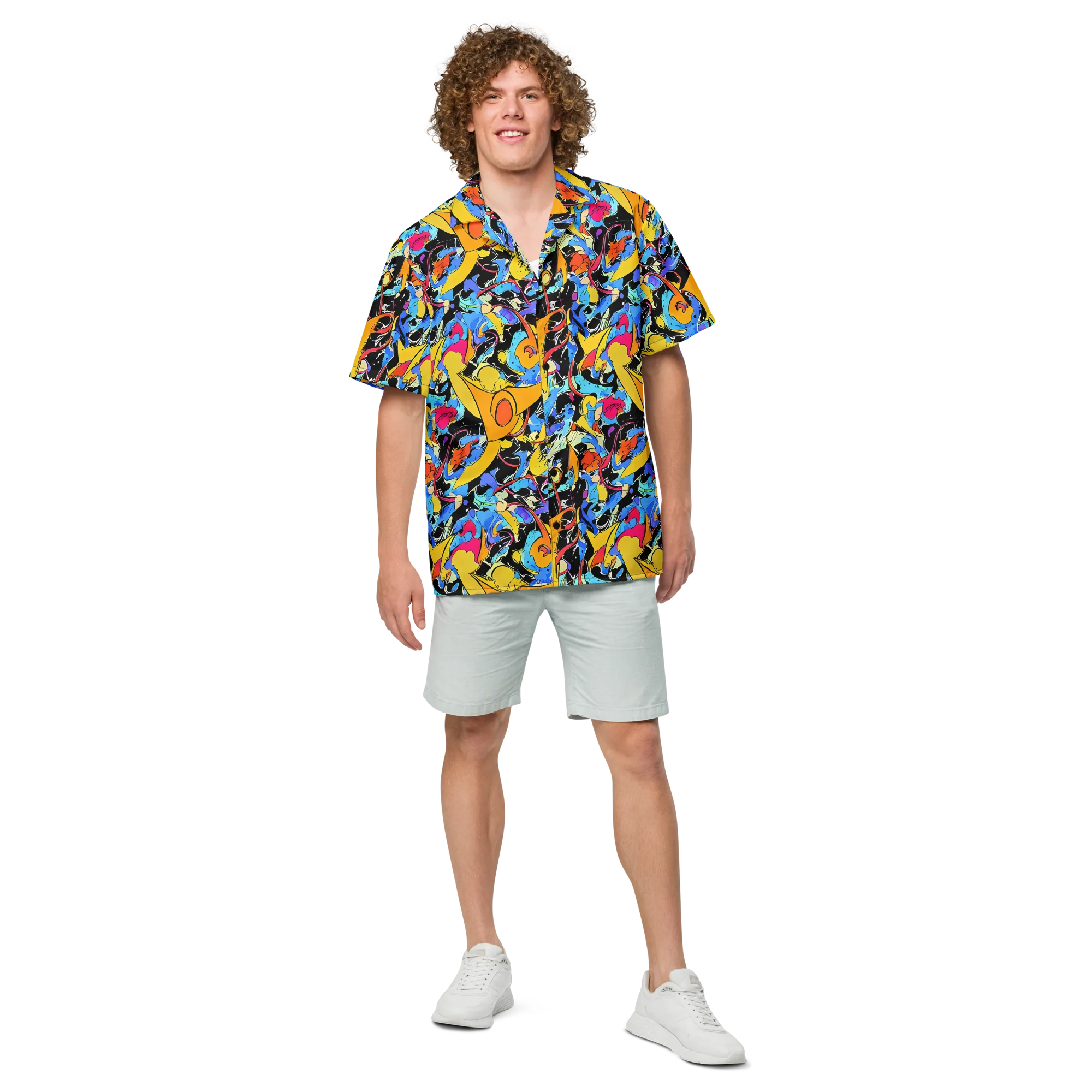 Atomic Whirl on Button Shirt — Front