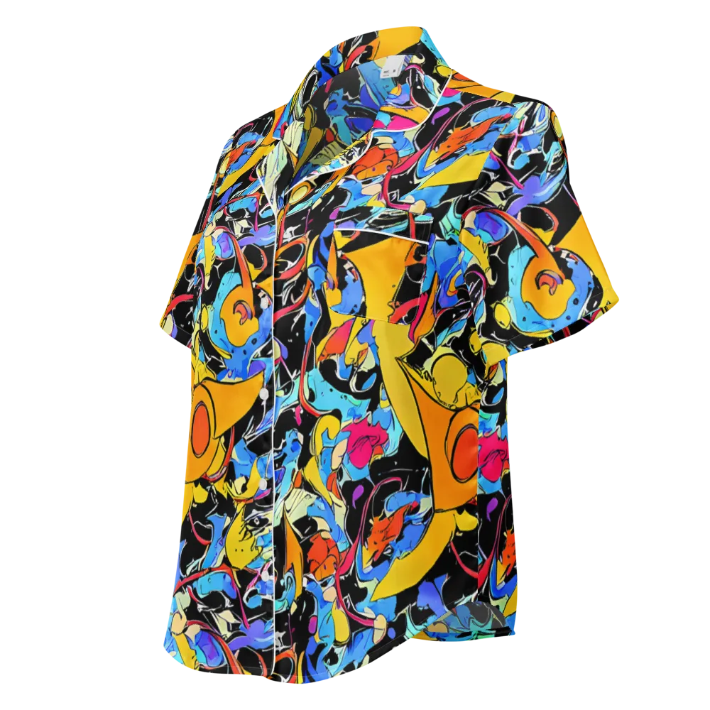 Atomic Whirl on Women's Short Sleeve Pajama Top — Left Front