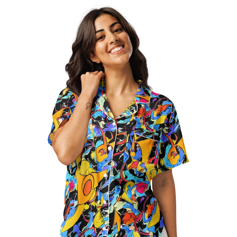 Atomic Whirl on Women's Short Sleeve Pajama Top — Front