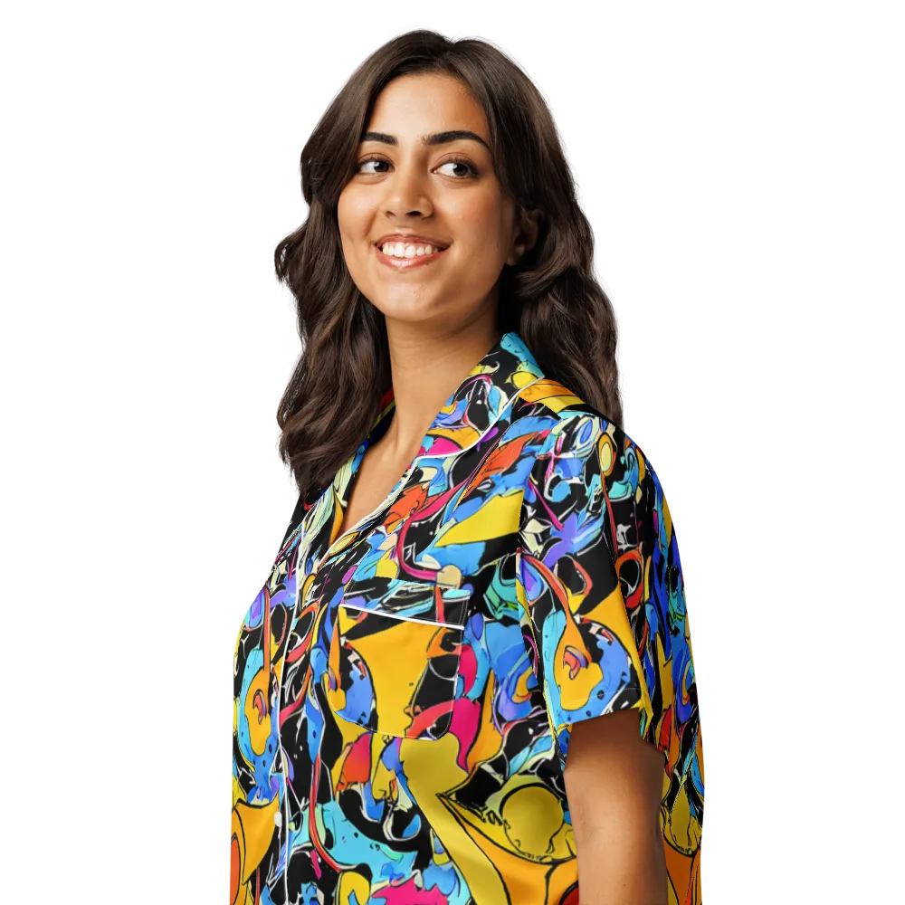 Atomic Whirl on Women's Short Sleeve Pajama Top — Left Front