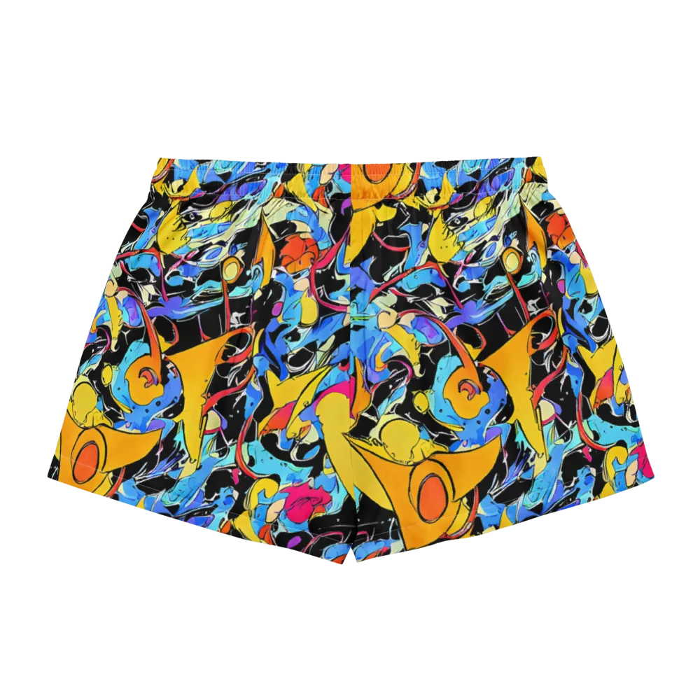 Atomic Whirl on Women's Pajama Shorts — Back