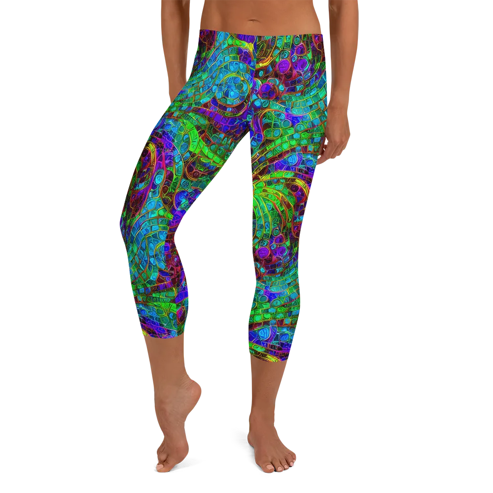 Jewel Circuit on Capri Leggings — Front