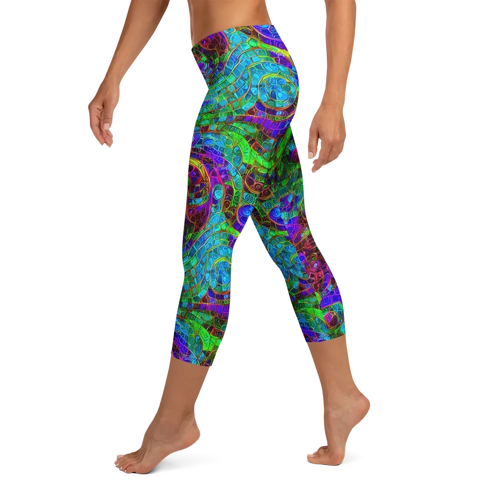 Jewel Circuit on Capri Leggings — Left