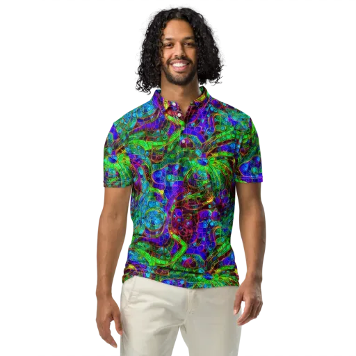 Jewel Circuit on a Men's Slim Fit Polo Shirt