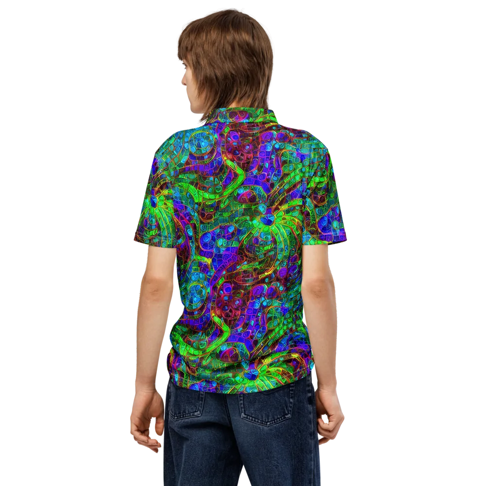 Jewel Circuit on Men's Slim Fit Polo Shirt — Back