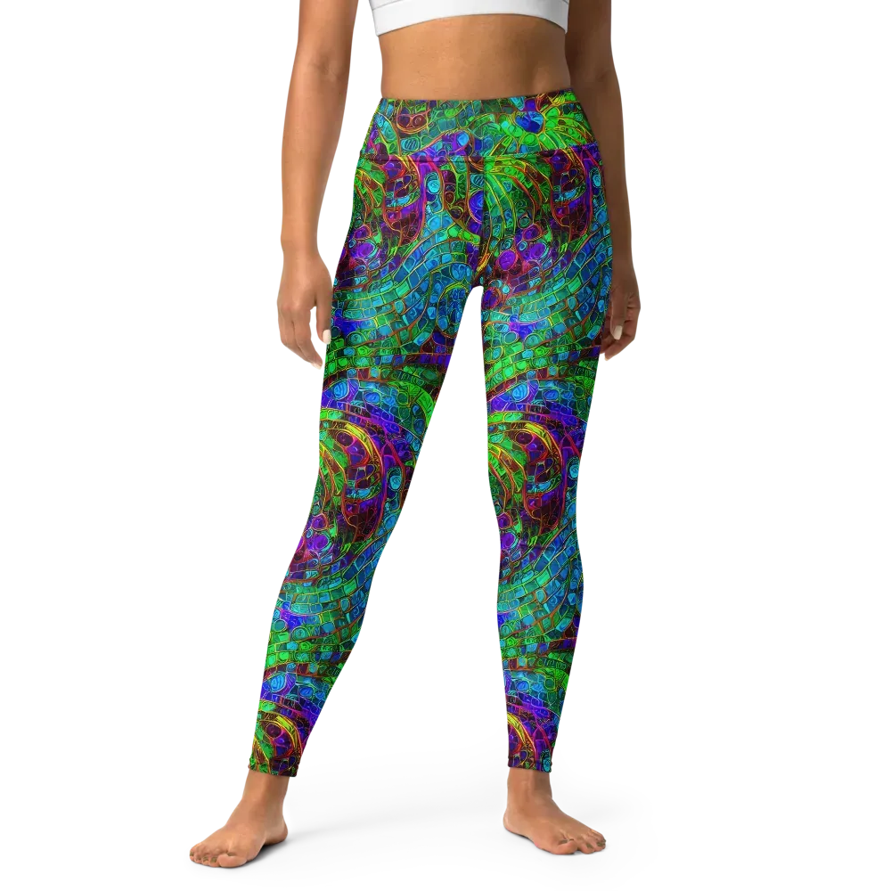 Jewel Circuit on Yoga Leggings — Front
