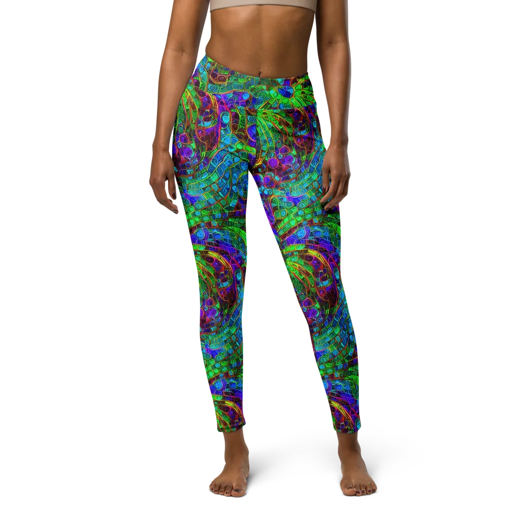 Jewel Circuit on Yoga Leggings — Front