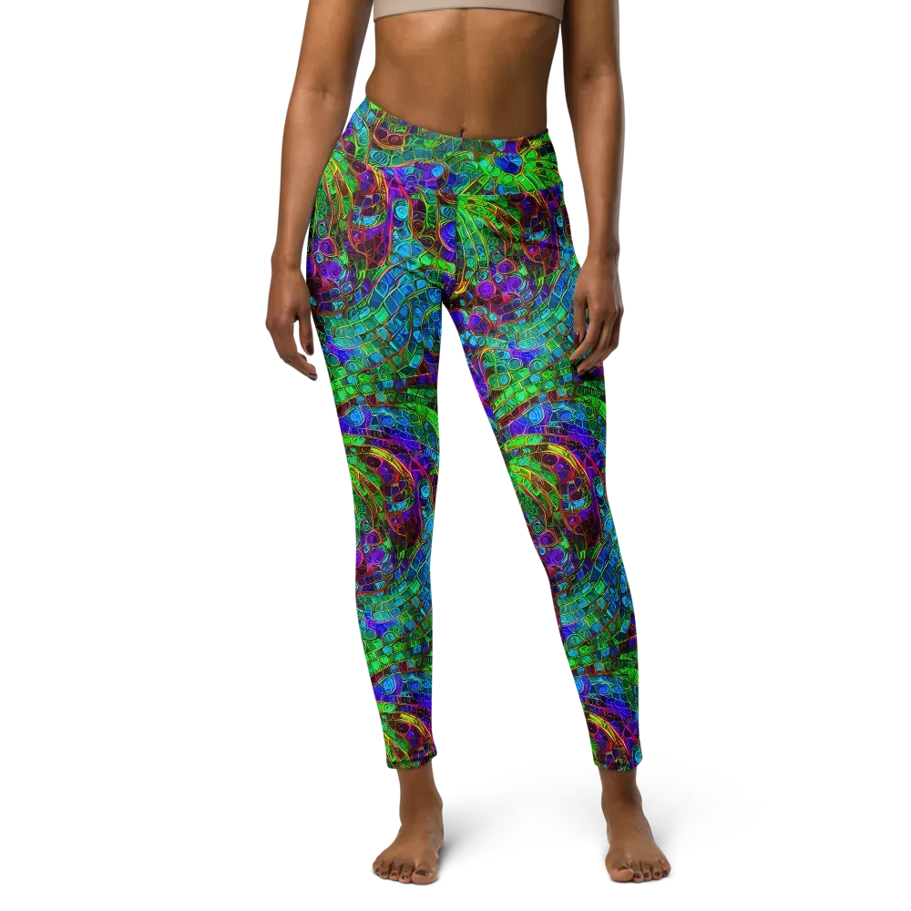 Jewel Circuit on Yoga Leggings — Front