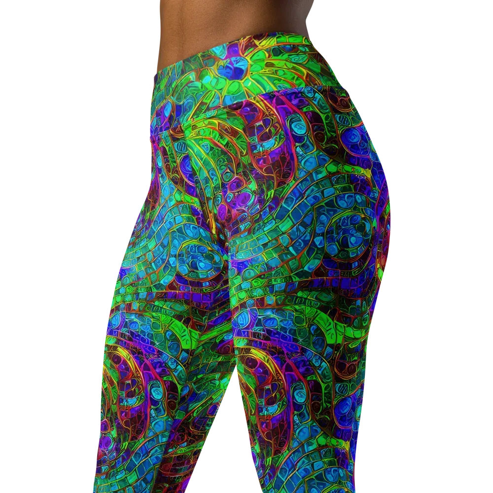 Jewel Circuit on Yoga Leggings — Left Front