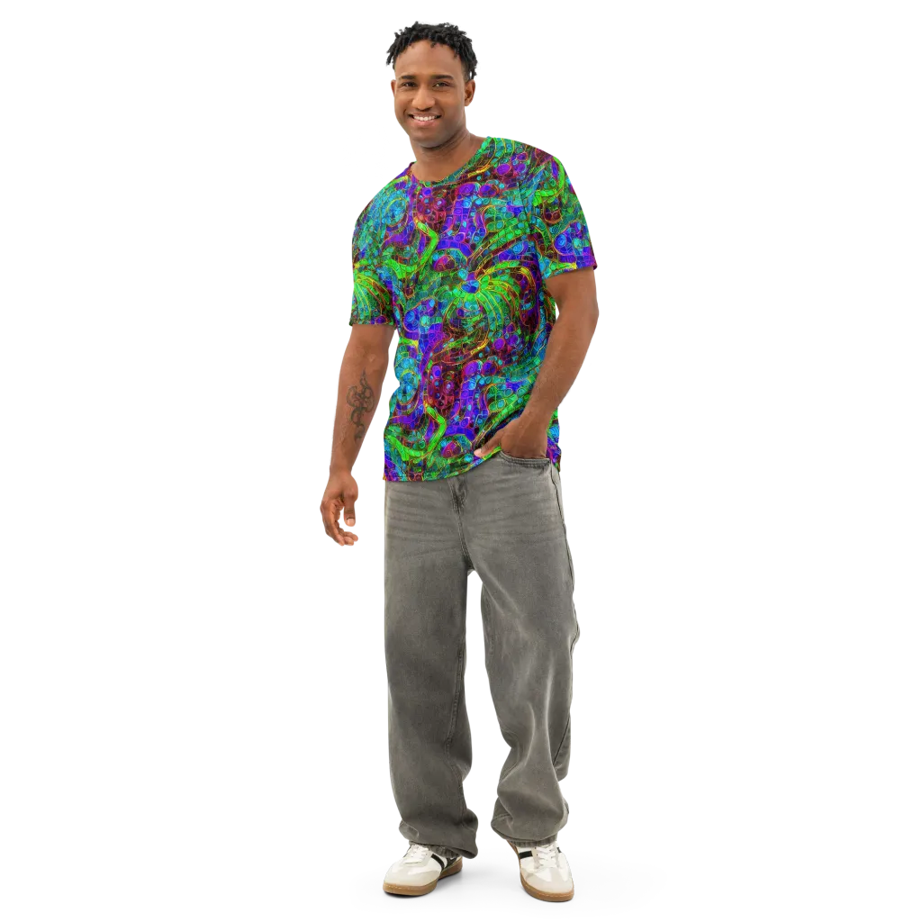 Jewel Circuit on Men's Cotton Crew Neck T-Shirt — Front