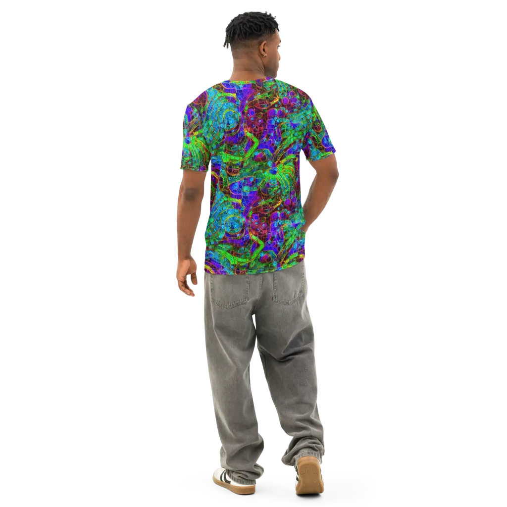 Jewel Circuit on Men's Cotton Crew Neck T-Shirt — Back