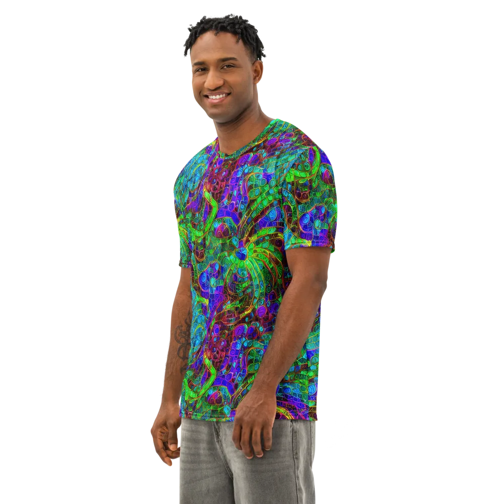Jewel Circuit on Men's Cotton Crew Neck T-Shirt — Left Front