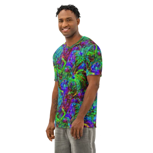 Jewel Circuit on a Men's Cotton Crew Neck T-Shirt