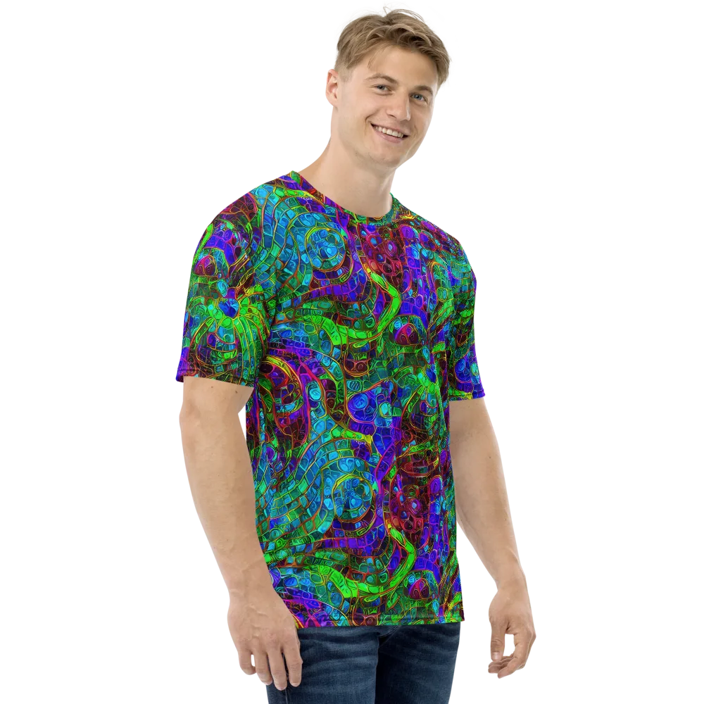 Jewel Circuit on Men's Crew Neck T-Shirt — Right