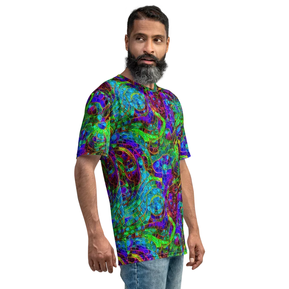 Jewel Circuit on Men's Crew Neck T-Shirt — Right
