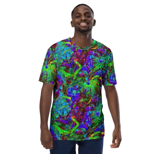 Jewel Circuit on a Men's Crew Neck T-Shirt