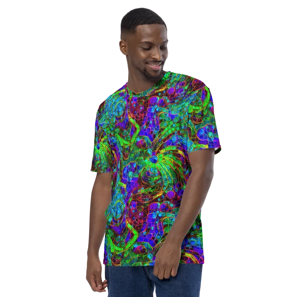 Jewel Circuit on Men's Crew Neck T-Shirt — Left