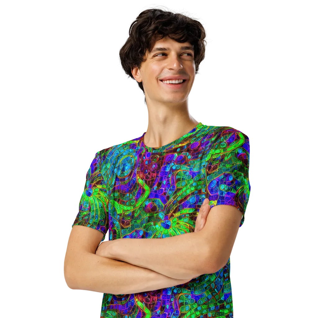 Jewel Circuit on Men's Crew Neck T-Shirt — Left Front