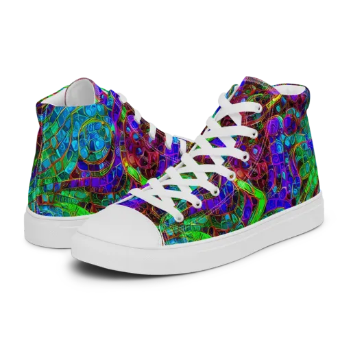 Jewel Circuit on a Men's High Top Canvas Shoes