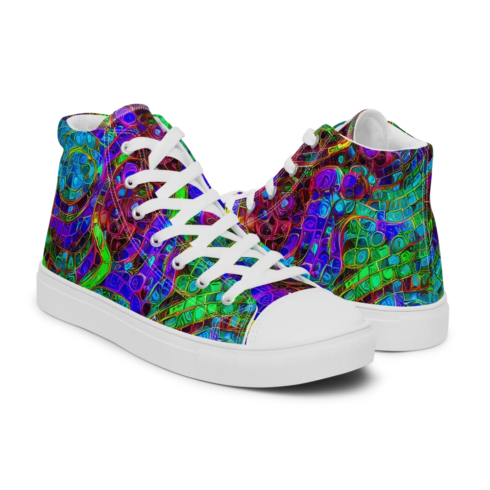 Jewel Circuit on Men's High Top Canvas Shoes — Right