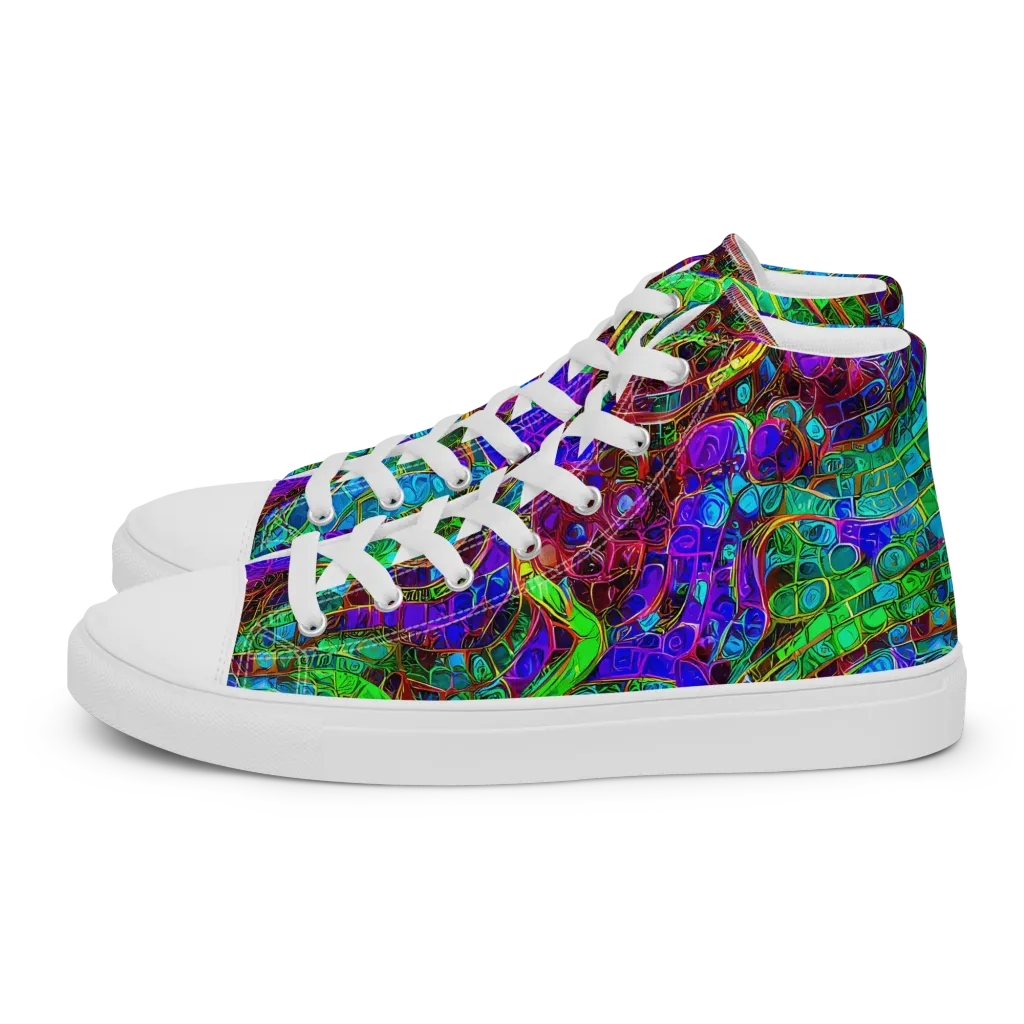 Jewel Circuit on Women's High Top Canvas Shoes — Left