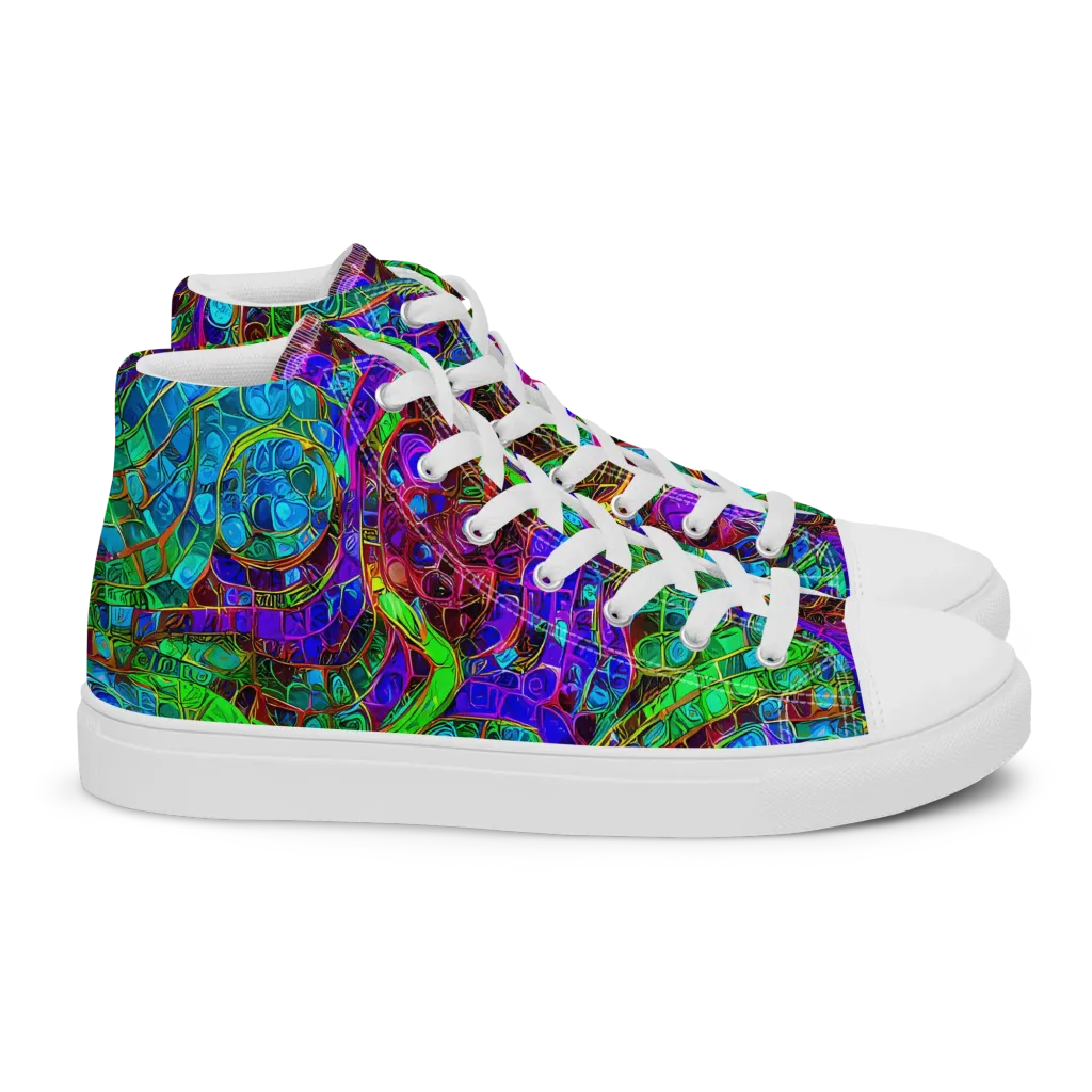 Jewel Circuit on Women's High Top Canvas Shoes — Right