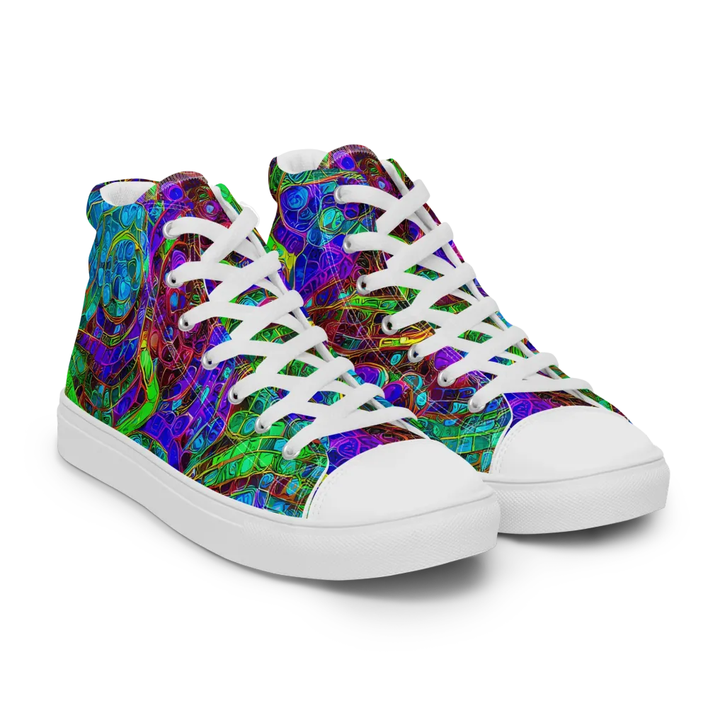 Jewel Circuit on Women's High Top Canvas Shoes — Right Front