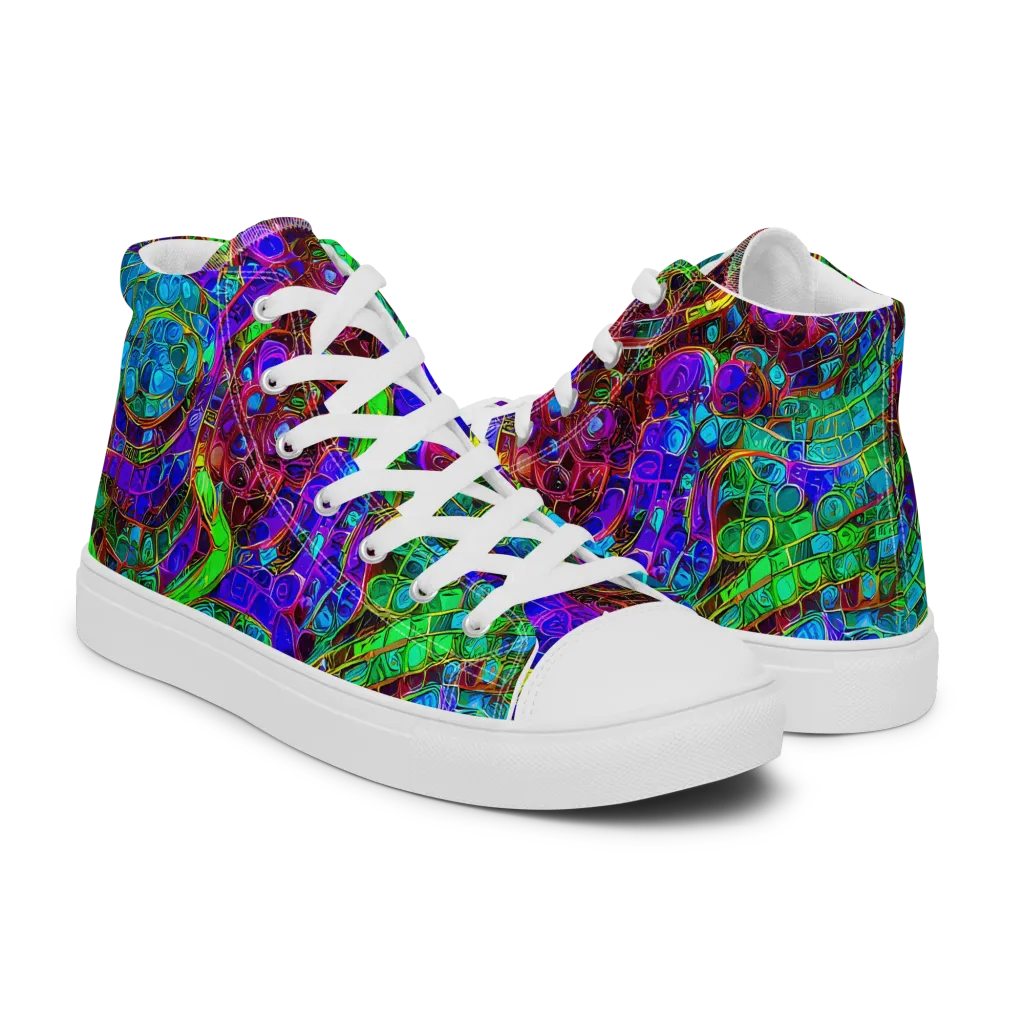 Jewel Circuit on Women's High Top Canvas Shoes — Right