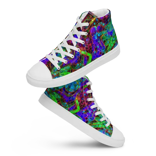 Jewel Circuit on a Women's High Top Canvas Shoes