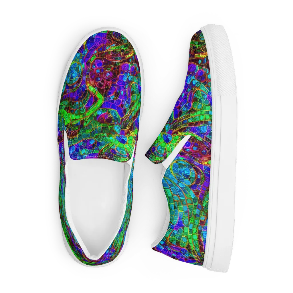 Jewel Circuit on Men's Slip-On Canvas Shoes — Front