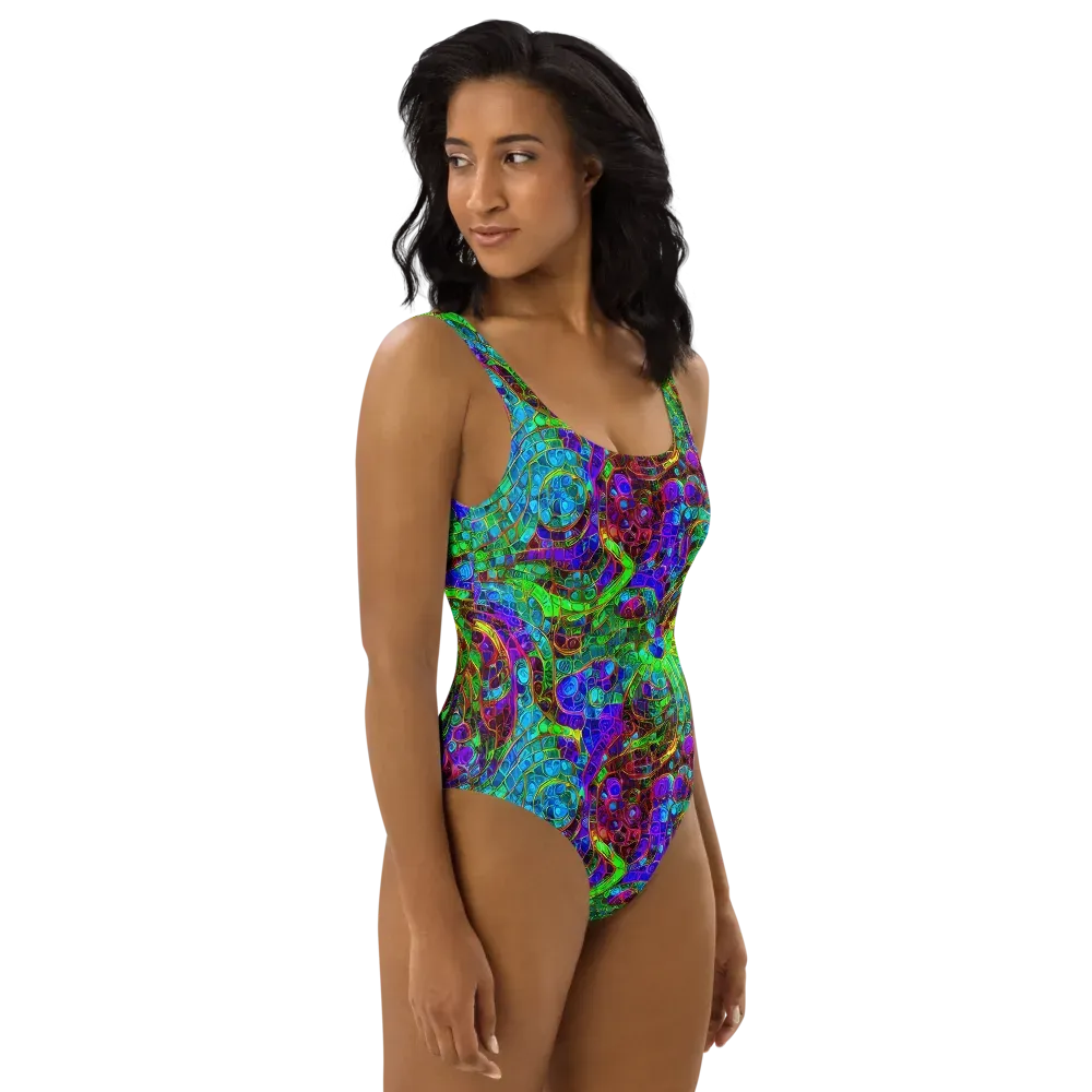 Jewel Circuit on One-Piece Swimsuit — Right