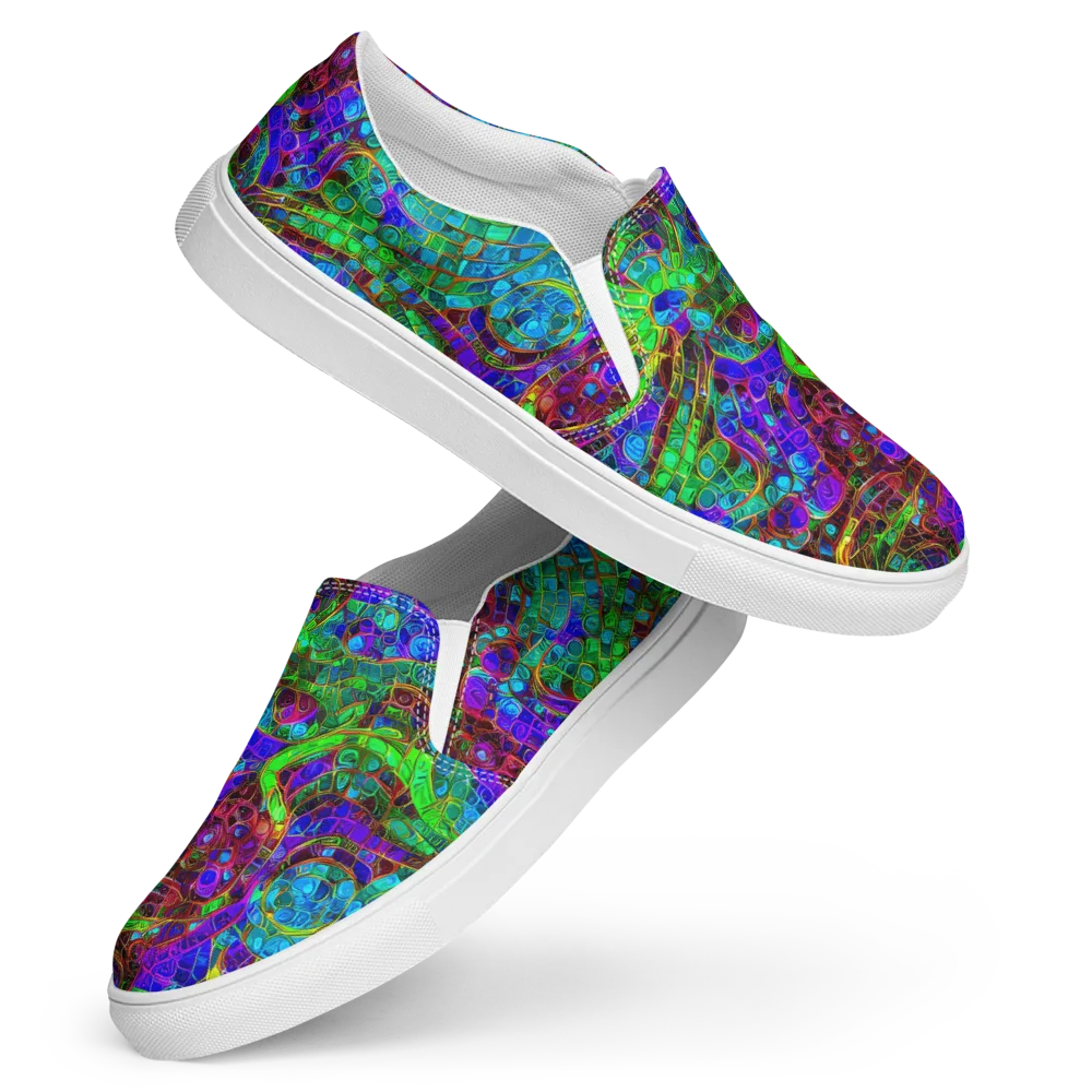Jewel Circuit on Women's Slip-On Canvas Shoes — Front
