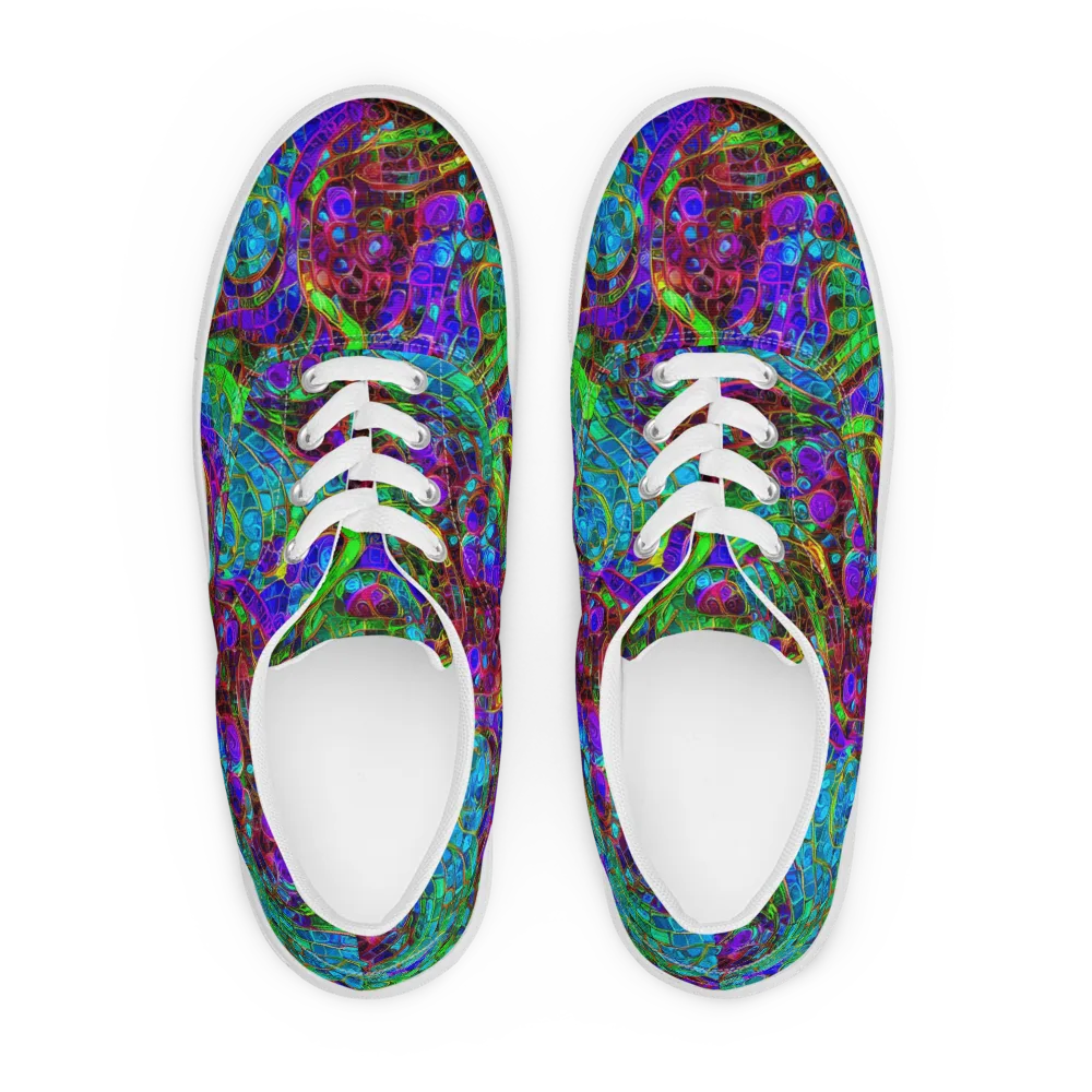 Jewel Circuit on Men's Lace-Up Canvas Shoes — Front