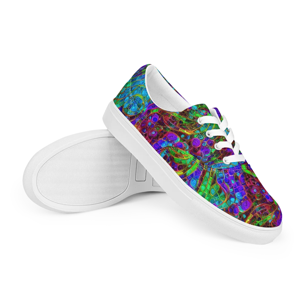 Jewel Circuit on Men's Lace-Up Canvas Shoes — Right Front