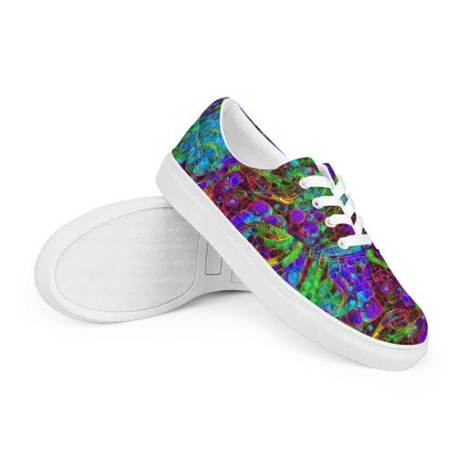 Jewel Circuit on a Men's Lace-Up Canvas Shoes