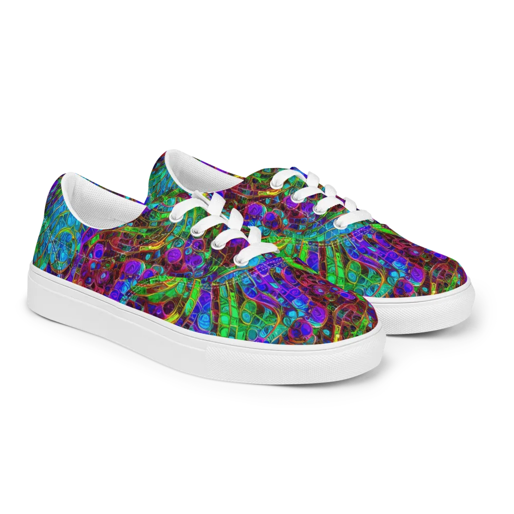 Jewel Circuit on Men's Lace-Up Canvas Shoes — Right Front