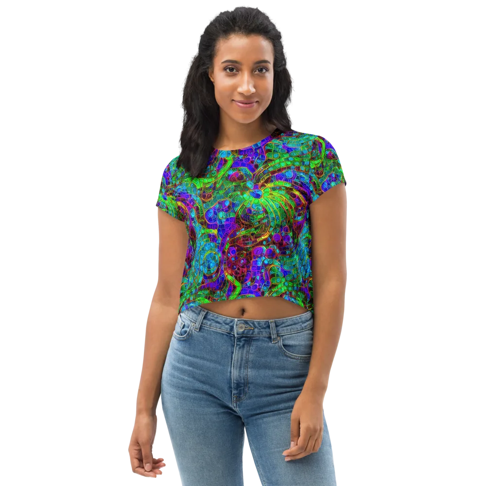 Jewel Circuit on Crop Tee — Front