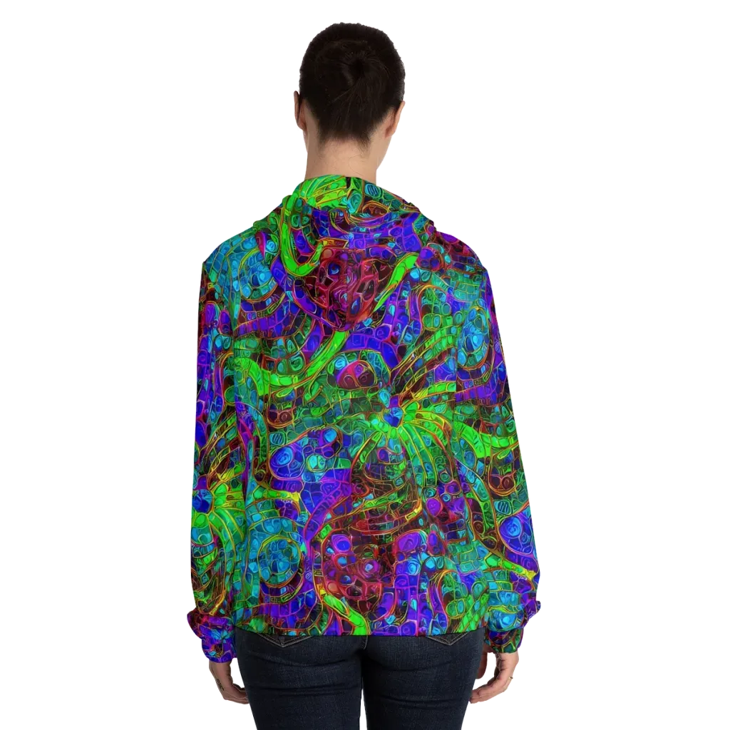 Jewel Circuit on Women's Full-Zip Hoodie — Back On Person