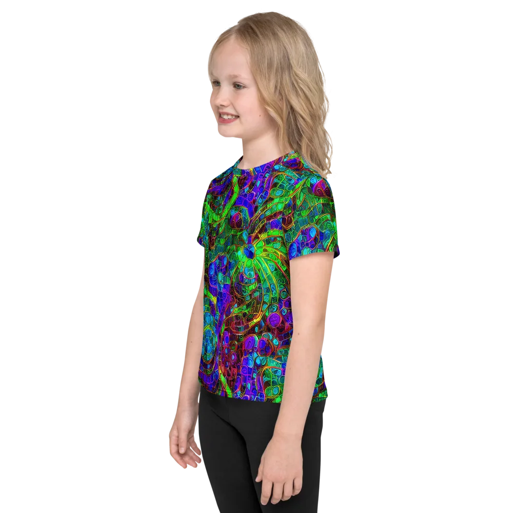 Jewel Circuit on Kids Crew Neck T-Shirt — Left