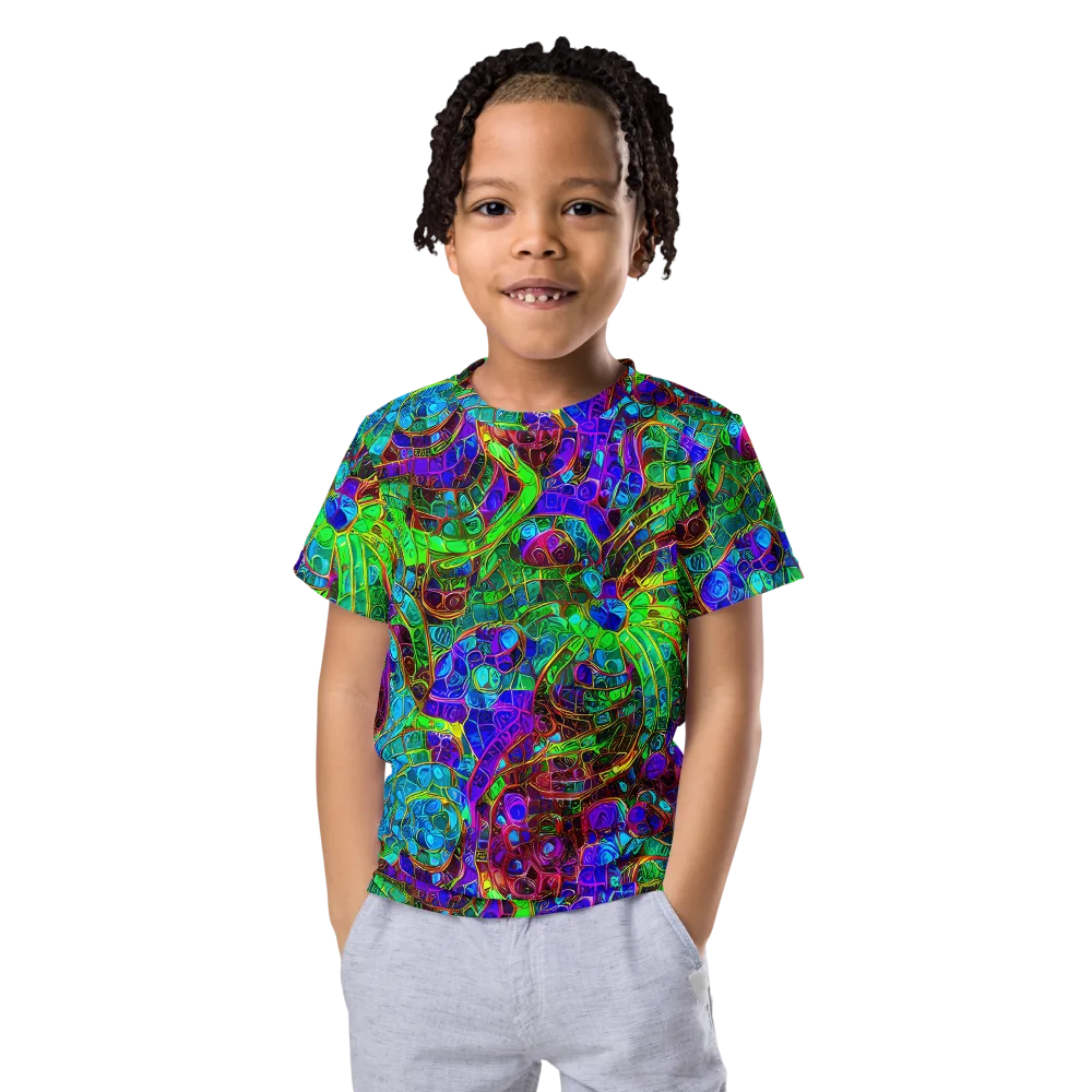 Jewel Circuit on Kids Crew Neck T-Shirt — Front