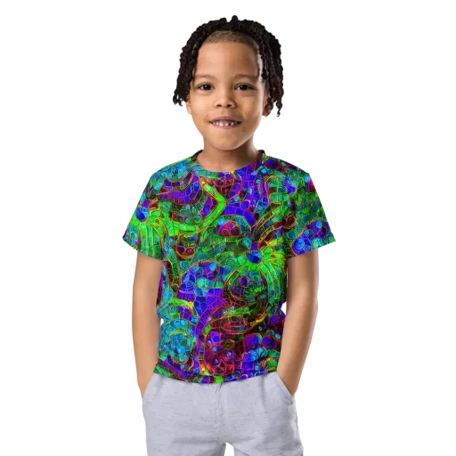 Jewel Circuit on a Kids Crew Neck T-Shirt