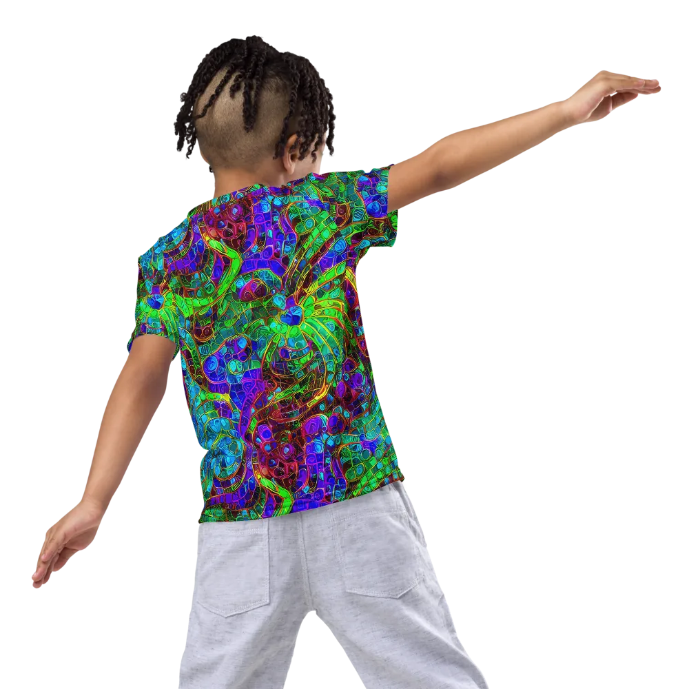 Jewel Circuit on Kids Crew Neck T-Shirt — Back